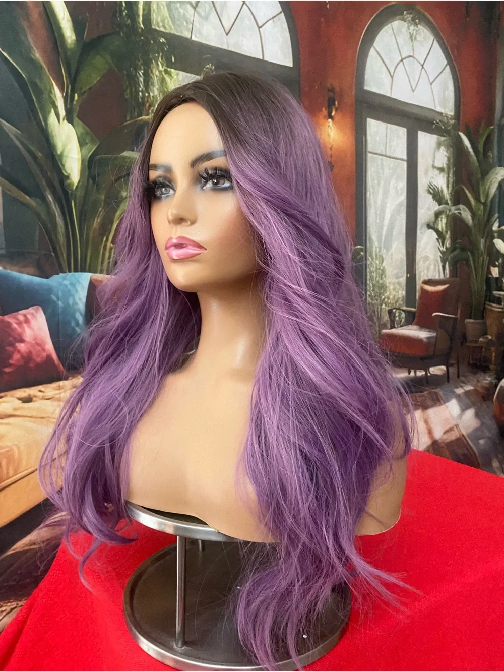CLEARANCE Purple Long rooted Wig